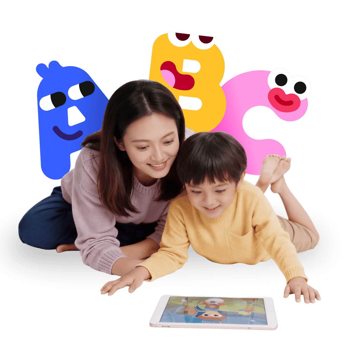 Family reading with WondaKid